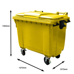 1100 Litre 4 - Wheeled Lockable Clinical Waste Bin - Fosse Liquitrol
