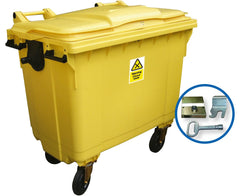 1100 Litre 4 - Wheeled Lockable Clinical Waste Bin - Fosse Liquitrol