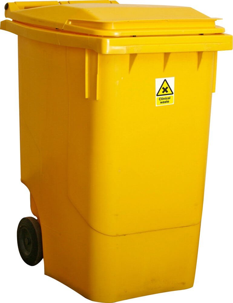 360 Litre 2 - Wheeled Lockable Clinical Waste Bin - Fosse Liquitrol