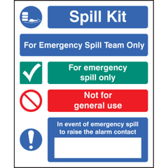 For Emergency Spill Team Sign RP - Fosse Liquitrol