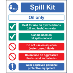 Oil Only Spill Kit Sign RP - Fosse Liquitrol