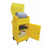 Poly Dispensing Lockable Cabinet On Wheels (With Roll Holder) - Fosse Liquitrol