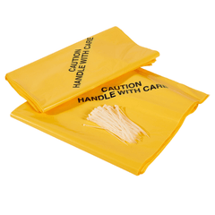 Yellow Disposal Bags & Ties Pack of 10 - Fosse Liquitrol