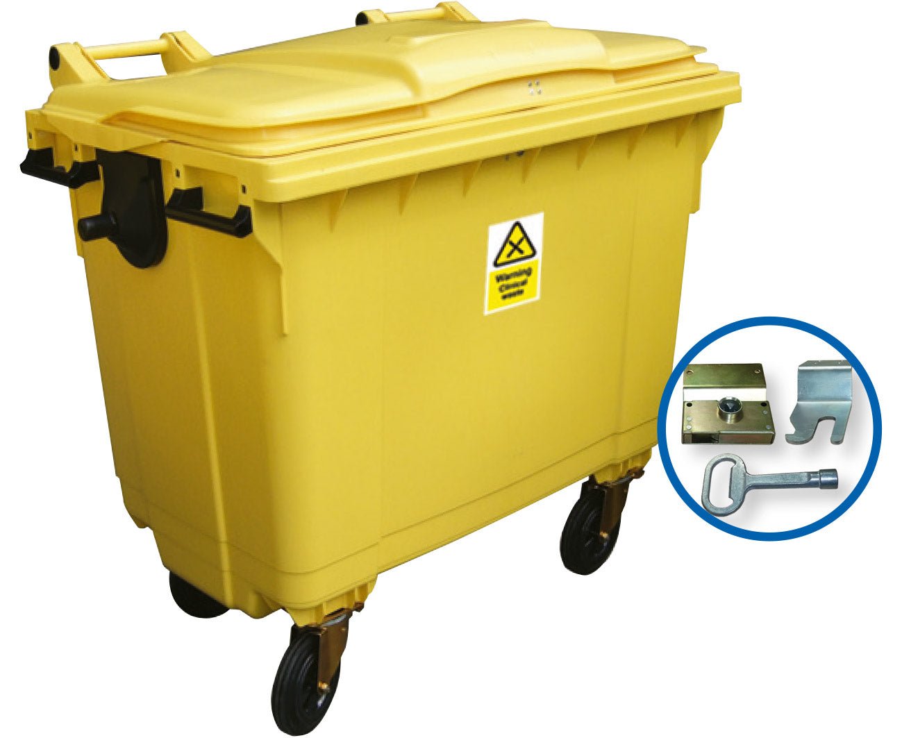 1100 Litre 4 - Wheeled Lockable Clinical Waste Bin - Fosse Liquitrol