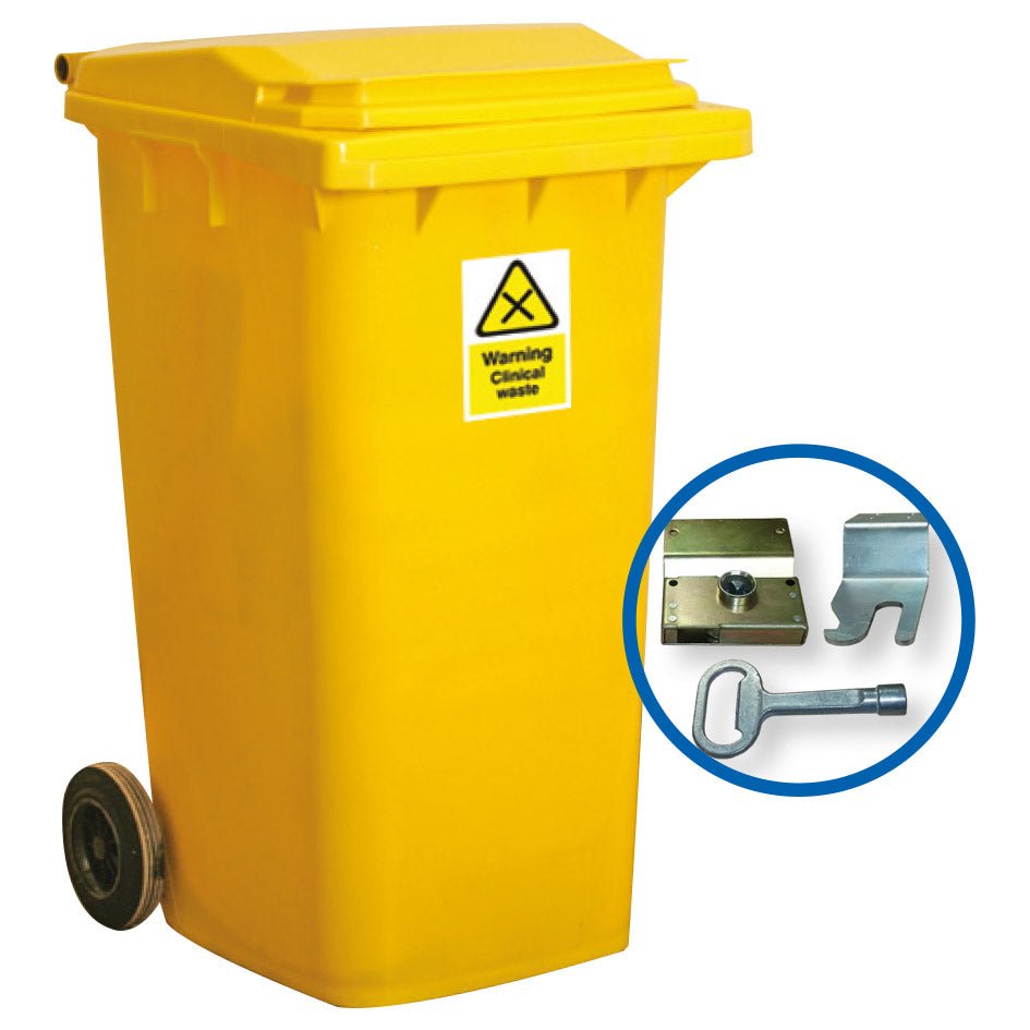 140 Litre 2-Wheeled Lockable Clinical Waste Bin – Fosse Liquitrol