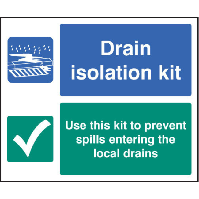 Drain Isolation Kit Sign - Self Adhesive - Fosse Liquitrol