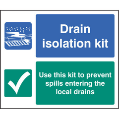 Drain Isolation Kit Sign - Self Adhesive - Fosse Liquitrol