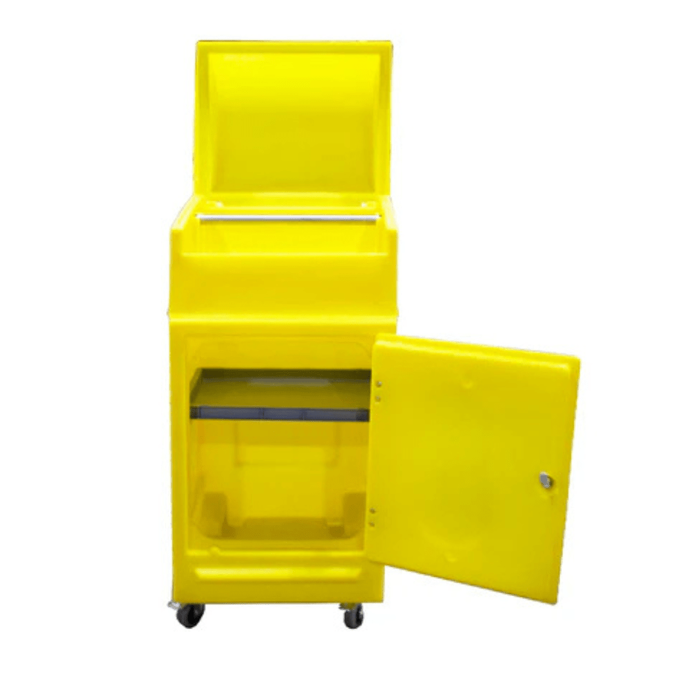 Poly Dispensing Lockable Cabinet On Wheels (With Roll Holder) - Fosse Liquitrol